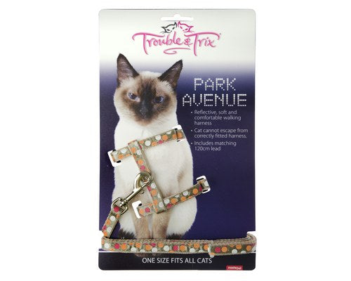 Trouble & Trix Park Avenue Cat Harness